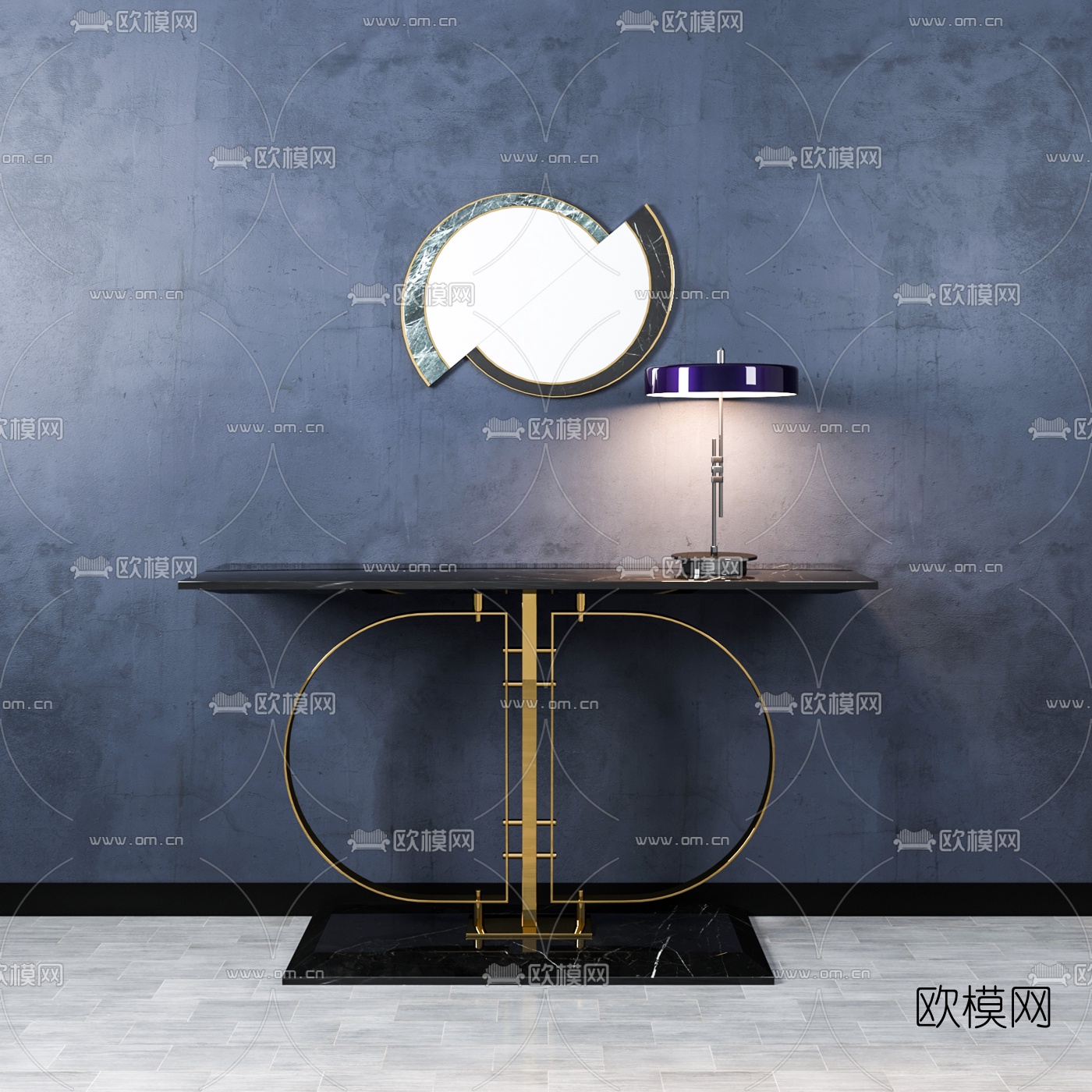 现代轻奢端景条案3d模型