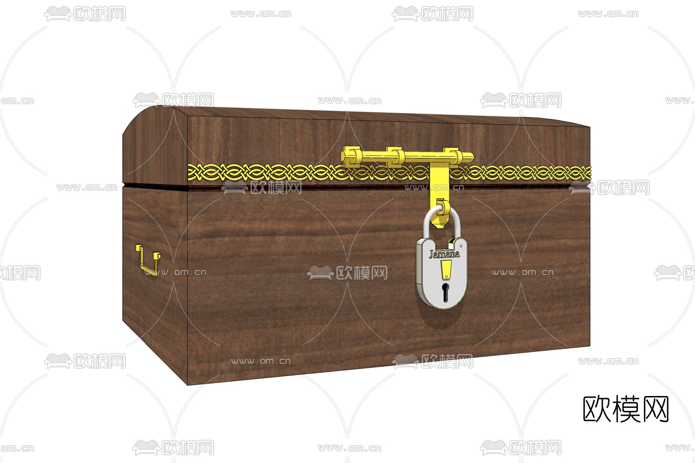 现代实木箱子免费su模型下载