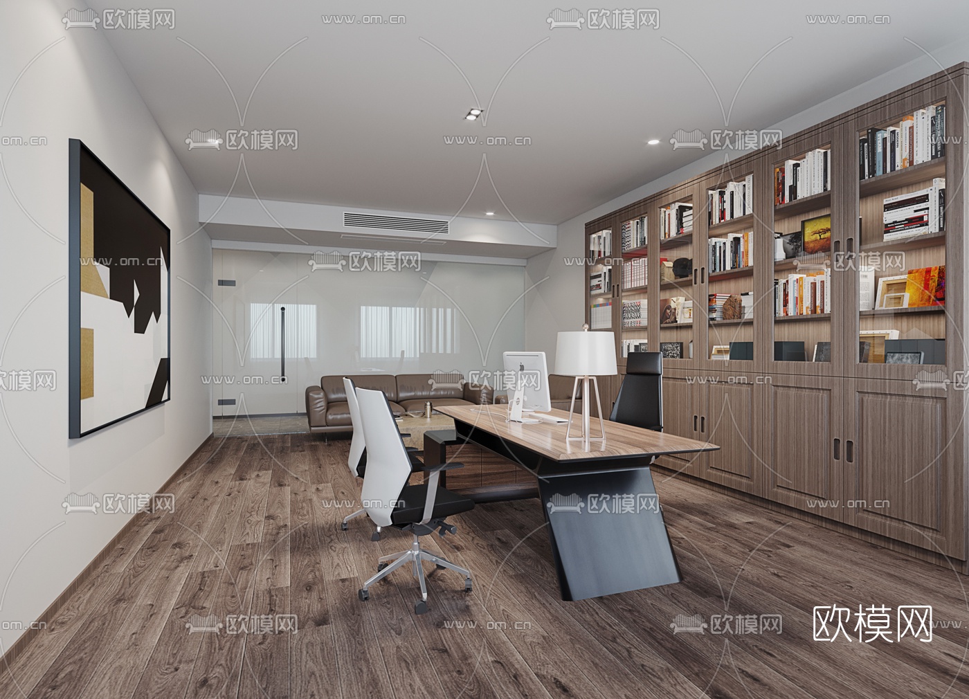 现代总经理办公室3d模型