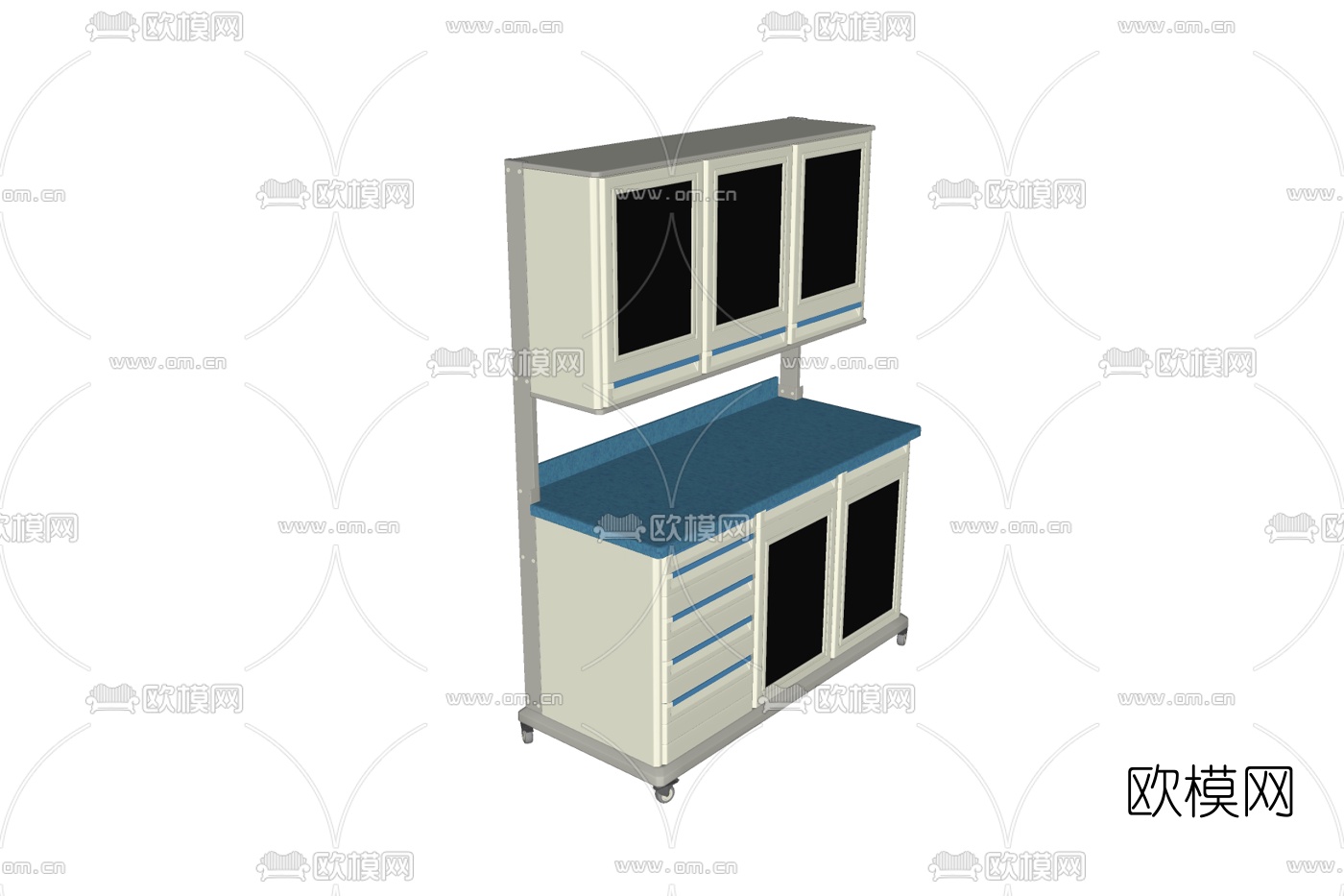 现代储物柜免费su模型下载
