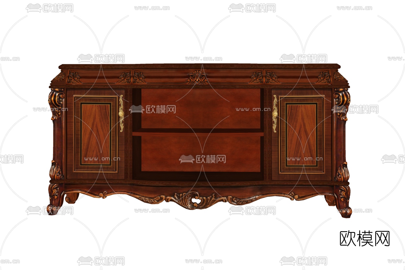 欧式古典电视柜免费su模型下载