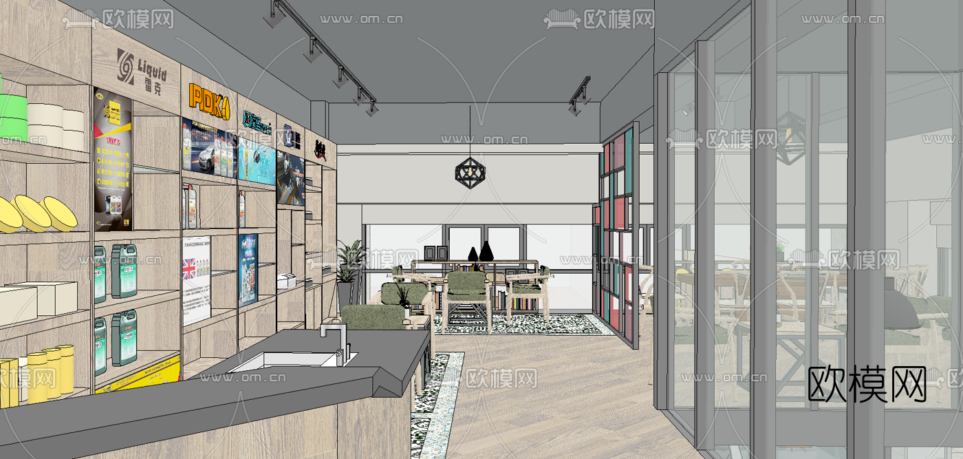 现代汽车4S店su模型下载（渲染图1）