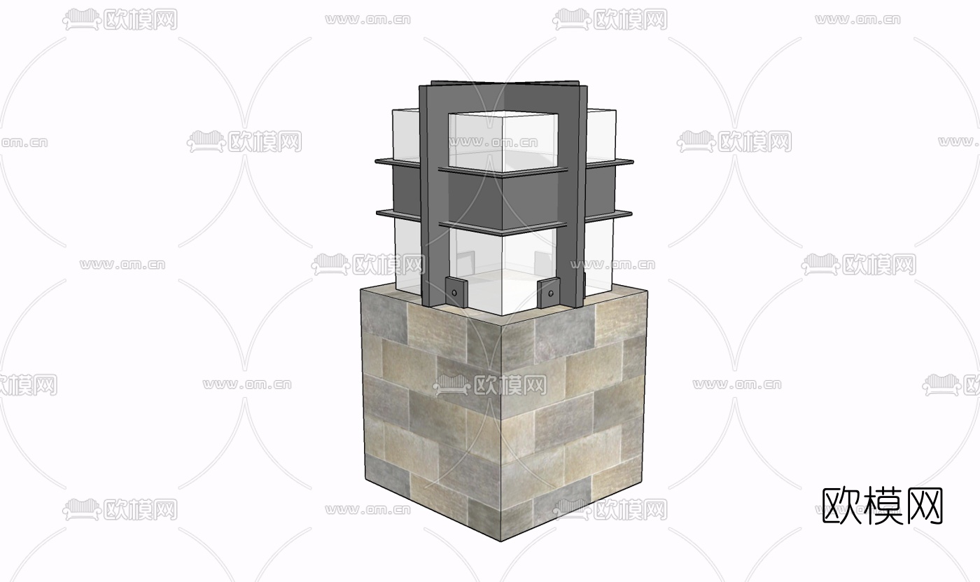 现代景观灯免费su模型下载