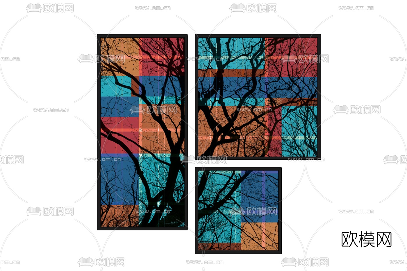 现代装饰画免费su模型下载