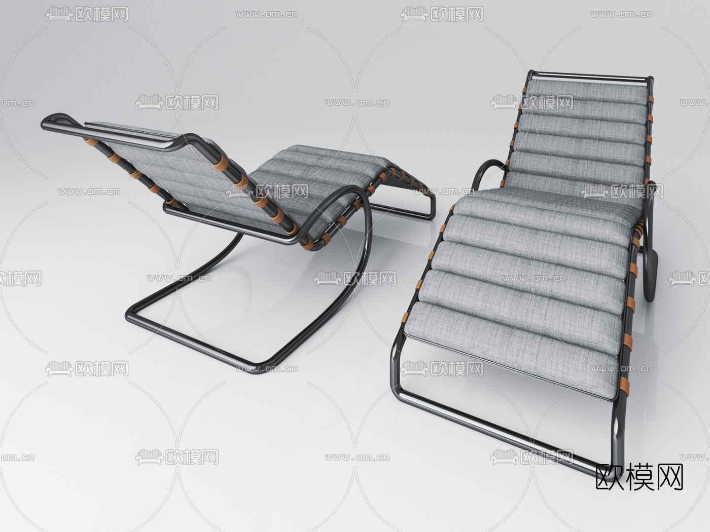 现代布艺躺椅3d模型