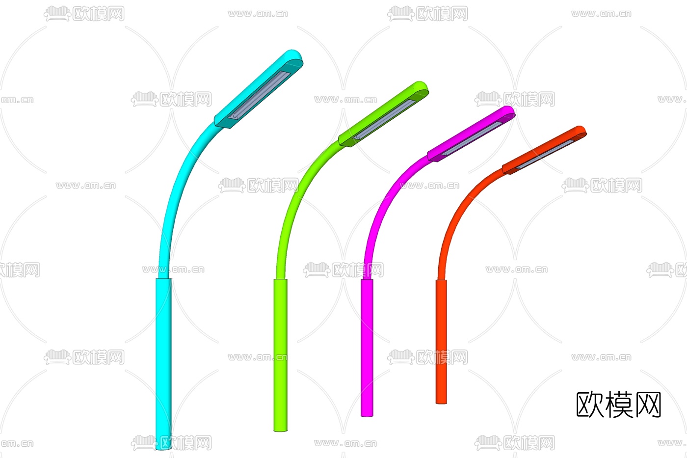 现代彩色路灯免费su模型