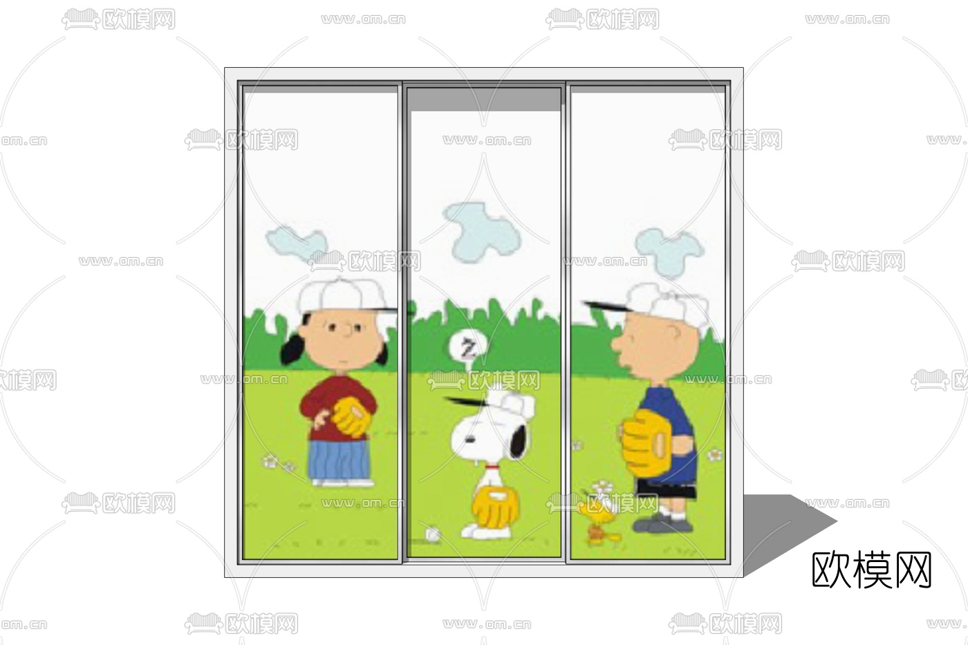 现代衣柜免费su模型下载