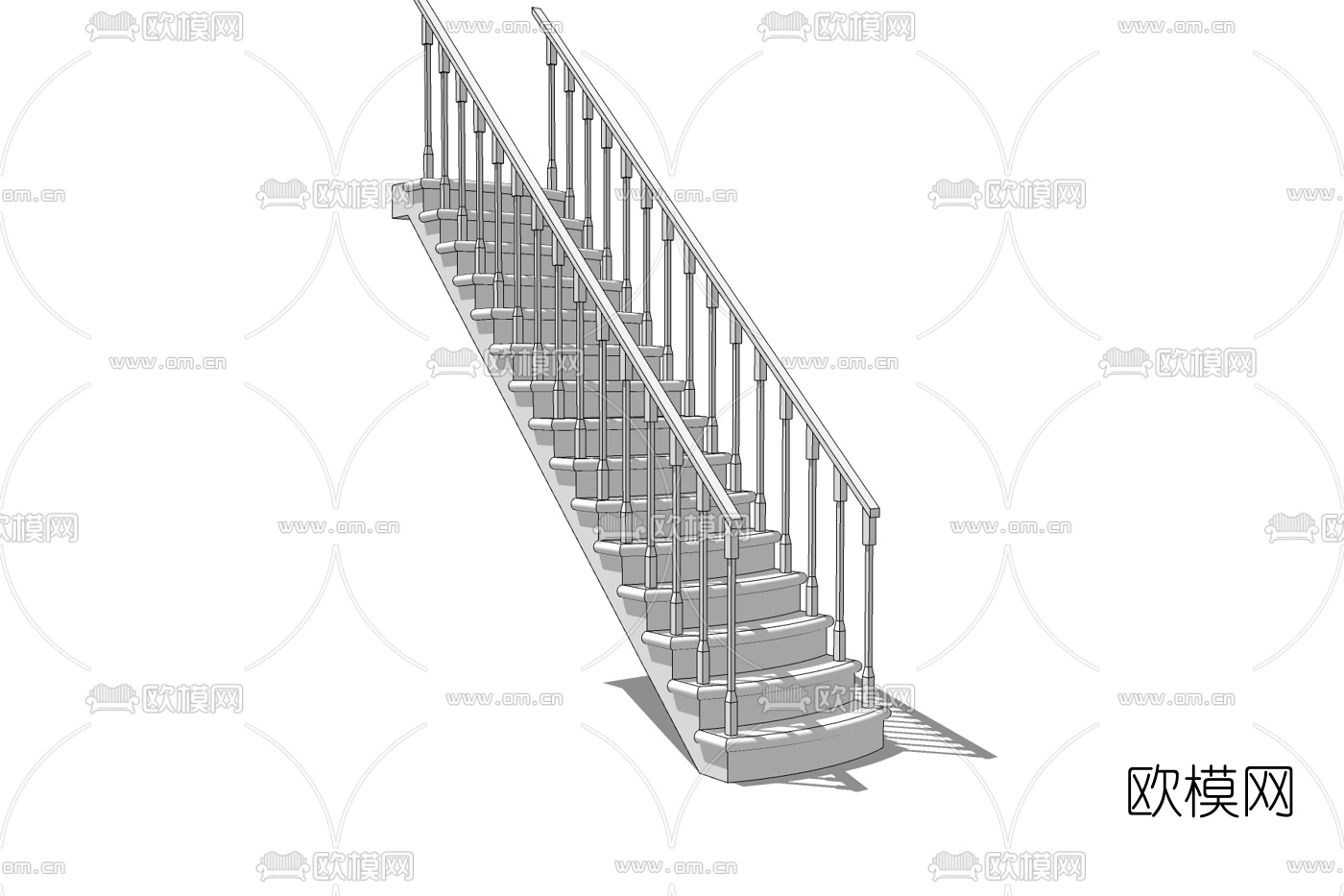 现代楼梯免费su模型下载