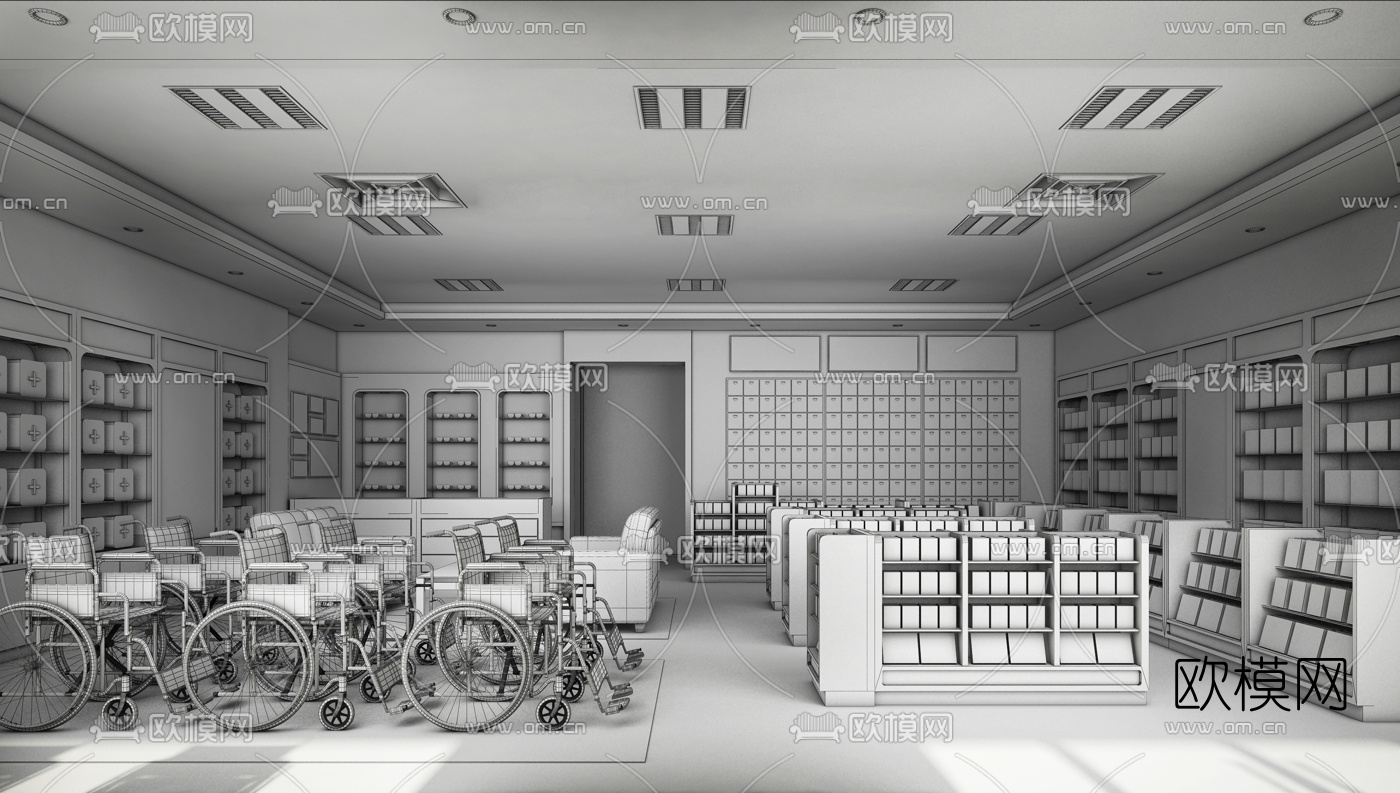 现代药店3d模型下载（渲染图3）