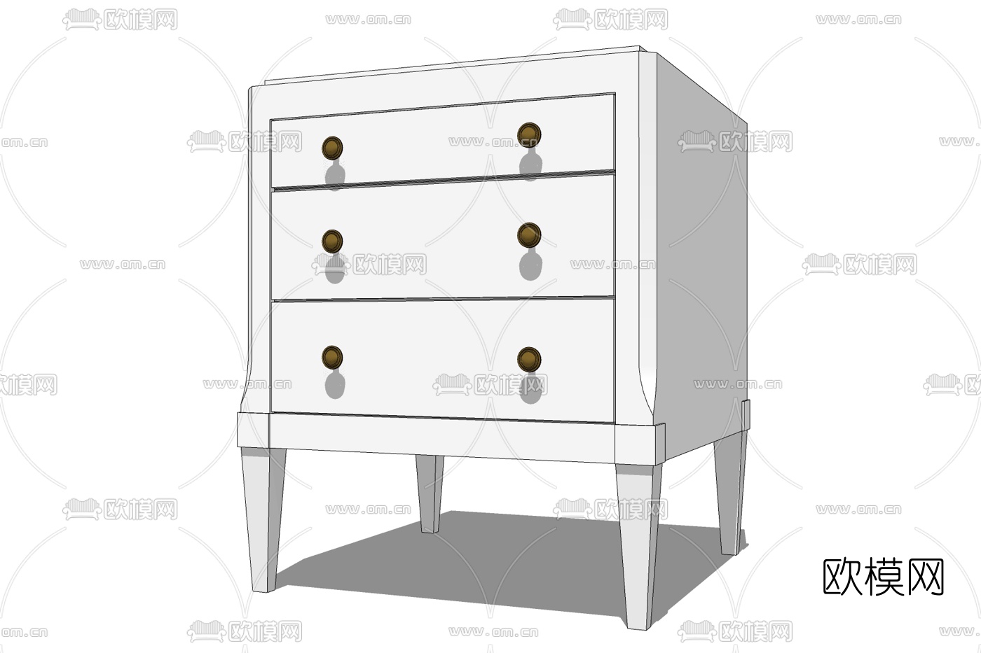 简欧床头柜免费su模型