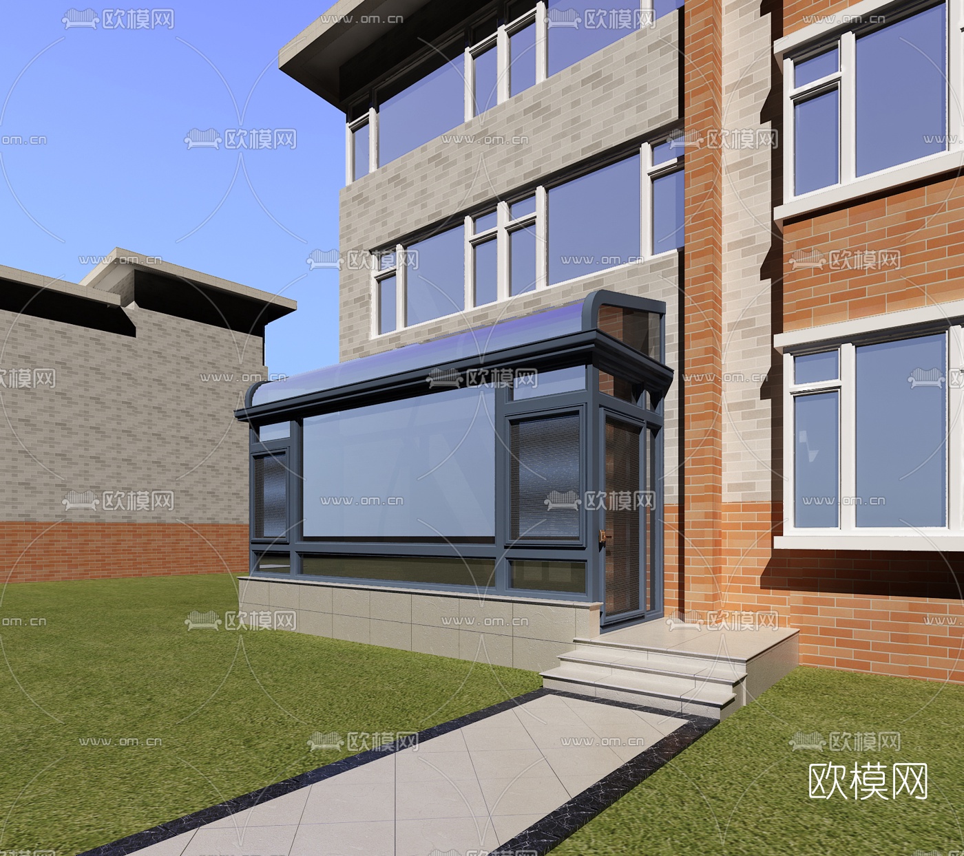 现代别墅阳光房外观免费3d模型