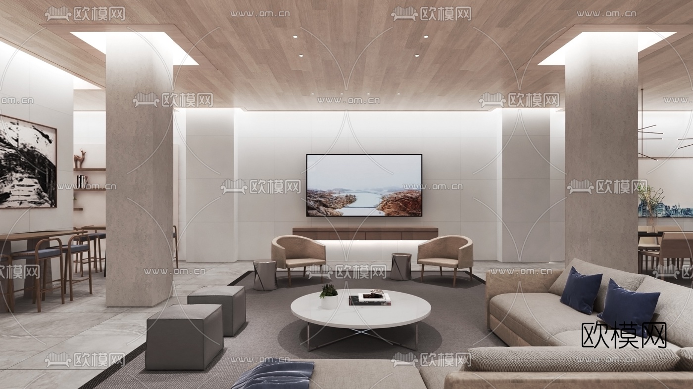 Álvaro Siza设计 现代客厅3d模型