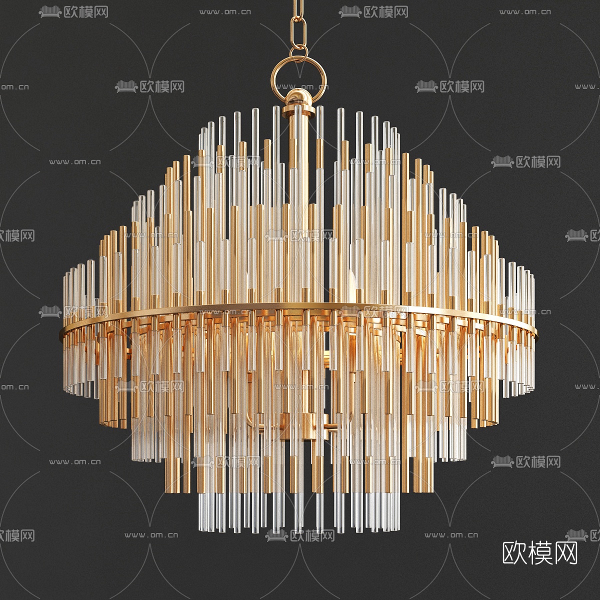 现代水晶吊灯3d模型下载