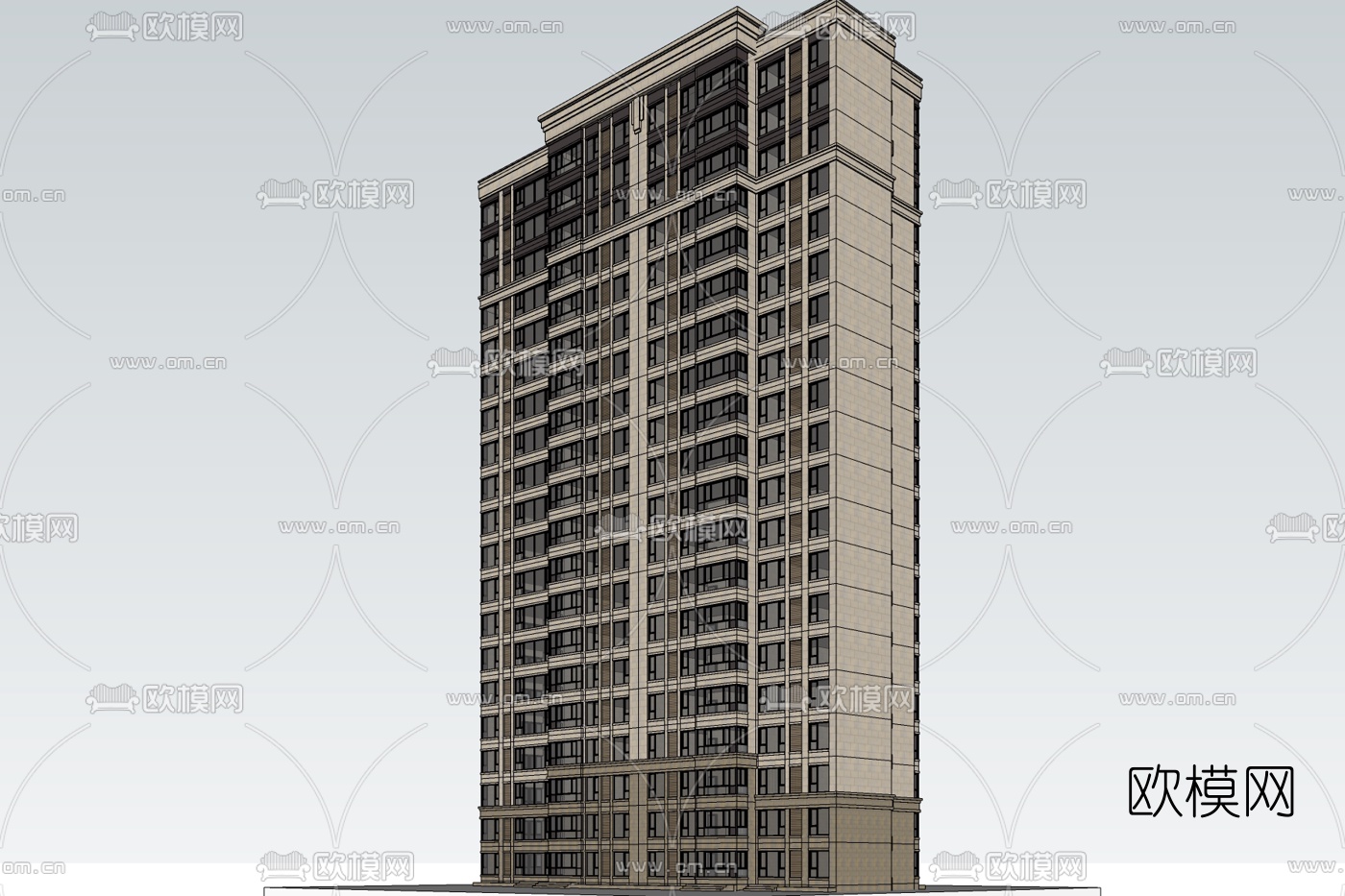 欧式公寓楼免费su模型下载