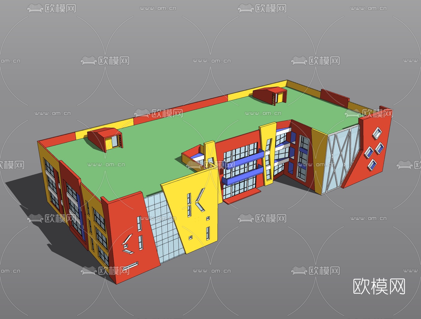 现代幼儿园免费su模型下载