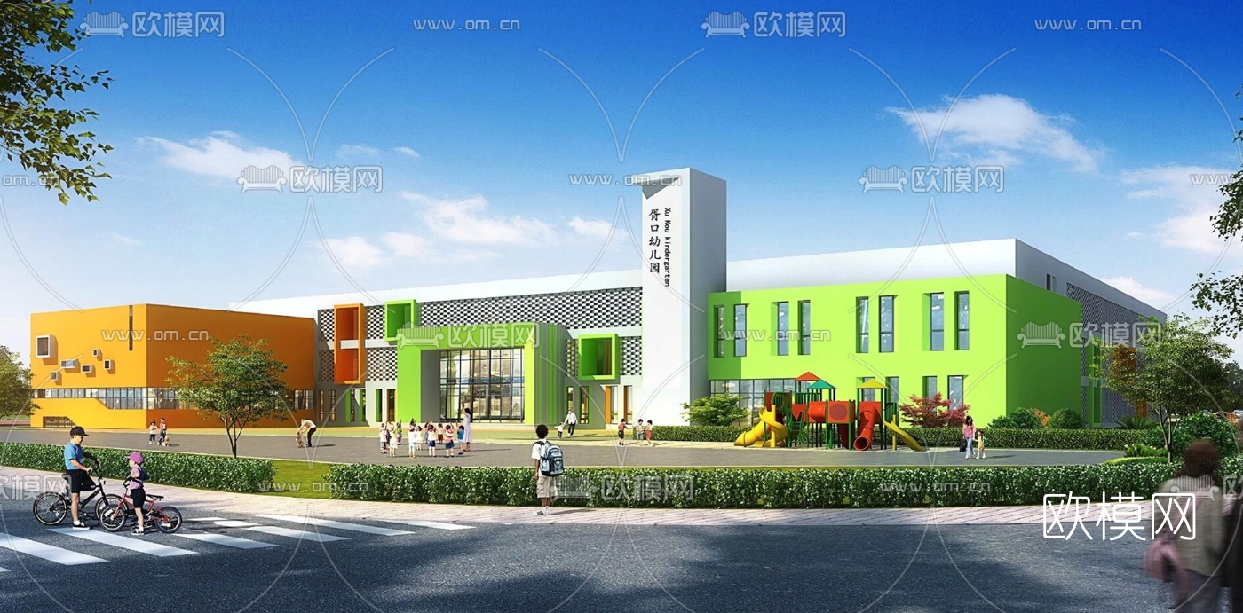 现代学校规划su模型下载（渲染图5）