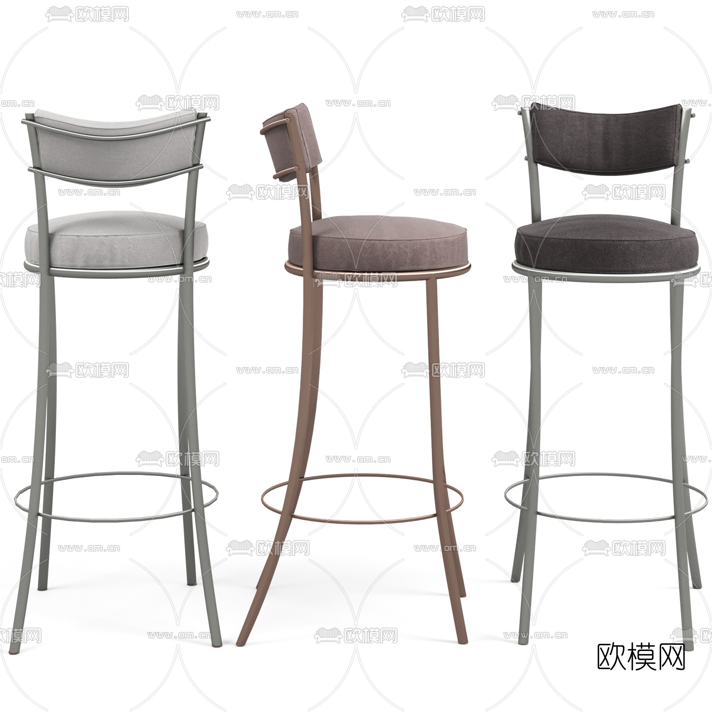 北欧布艺吧椅3d模型下载