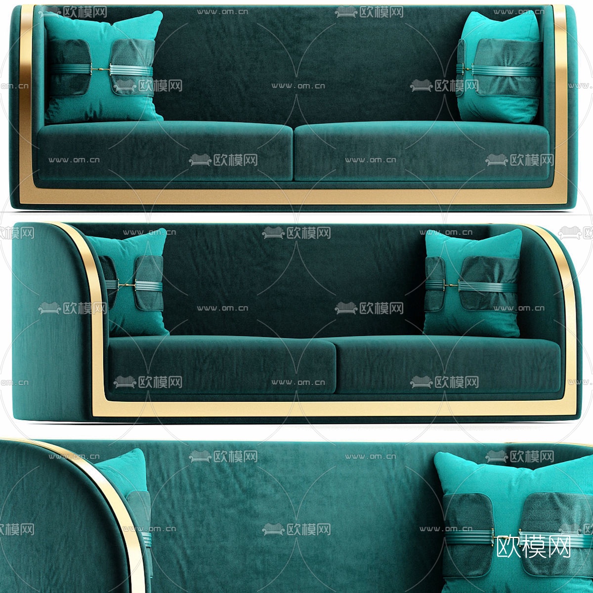 现代轻奢双人沙发3d模型下载