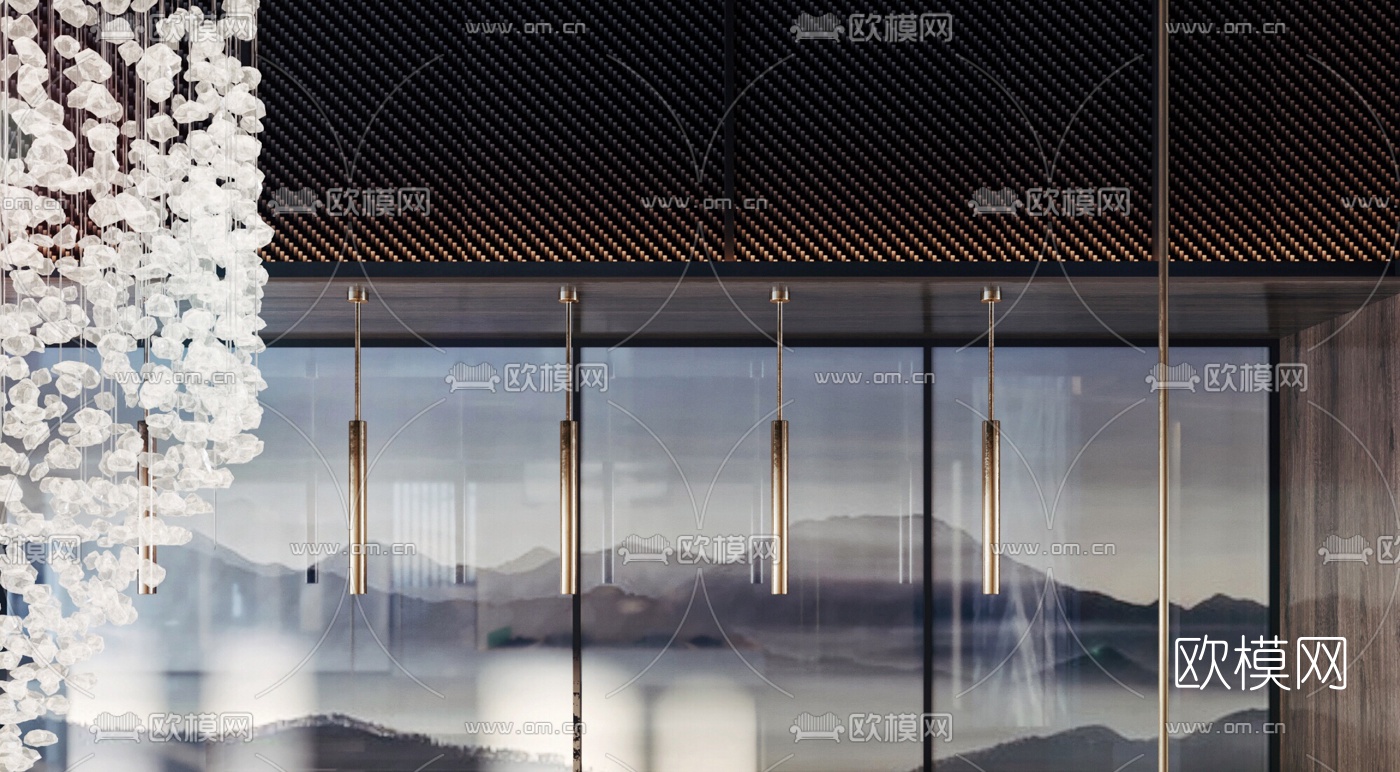 新中式售楼处3d模型