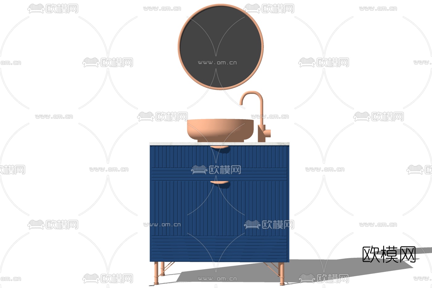 现代轻奢洗手台免费su模型下载