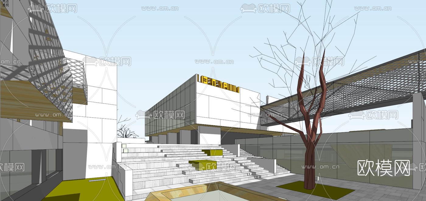 现代学校规划su模型下载（渲染图6）