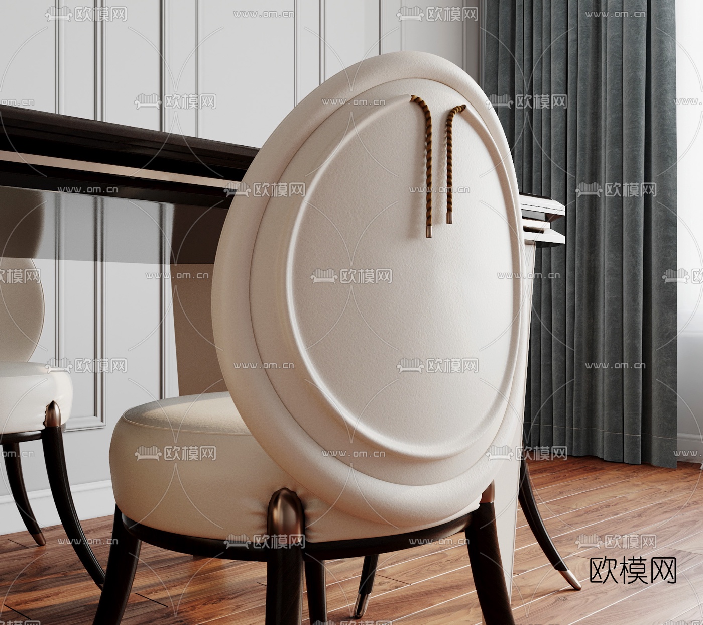 后现代轻奢餐桌椅3d模型