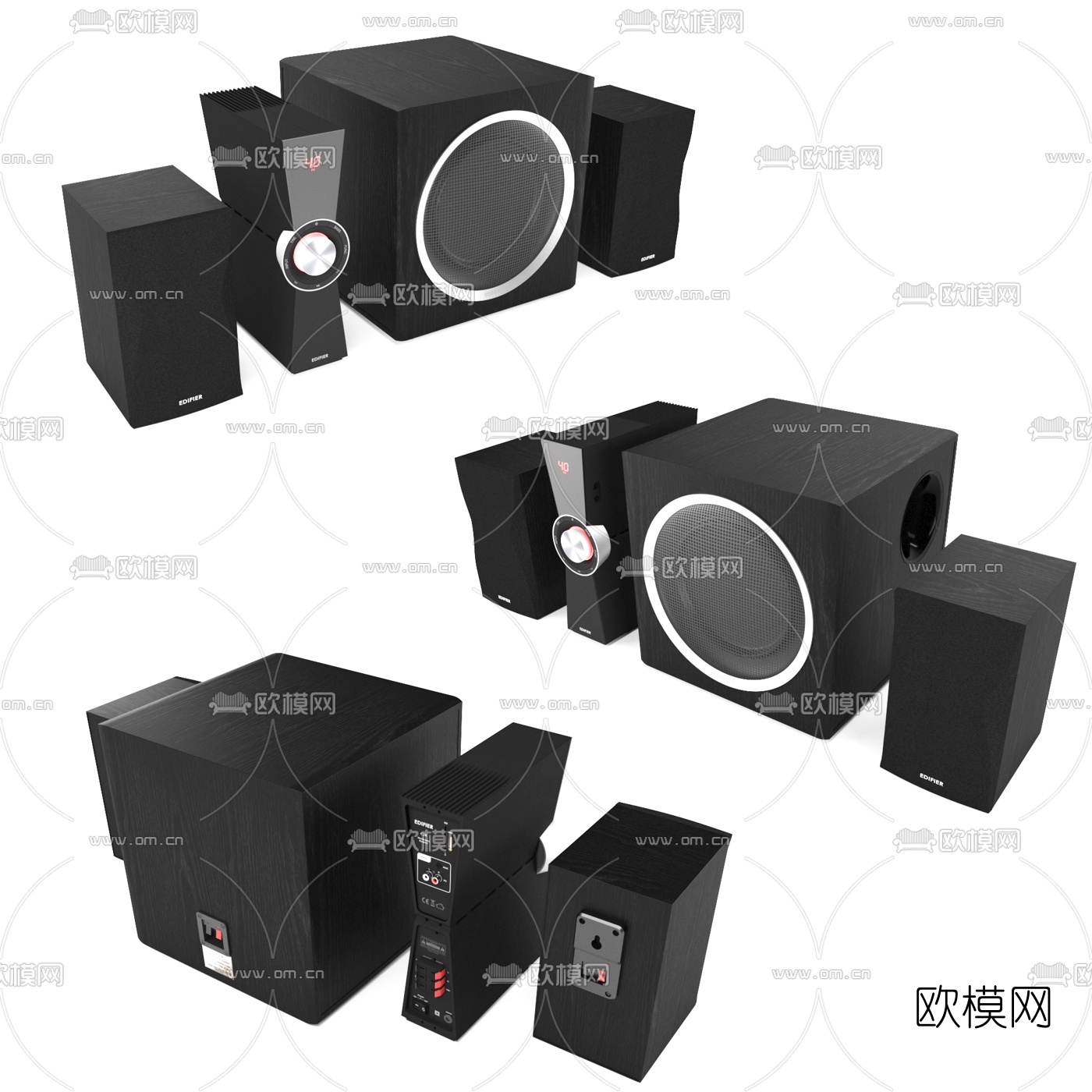 现代漫步者电脑音箱3d模型下载