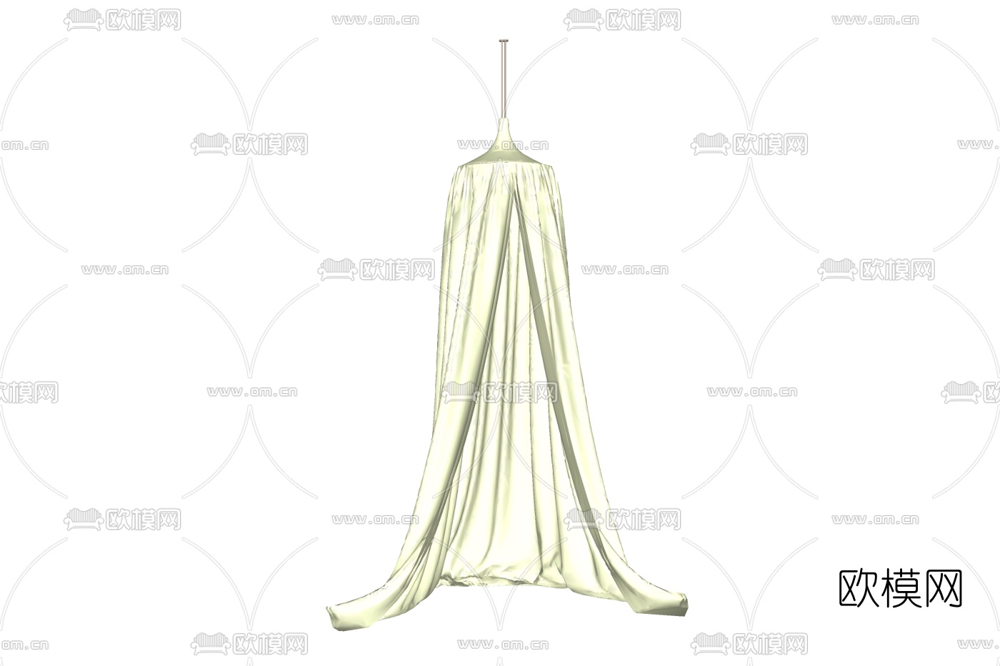 现代布艺床帘免费su模型下载