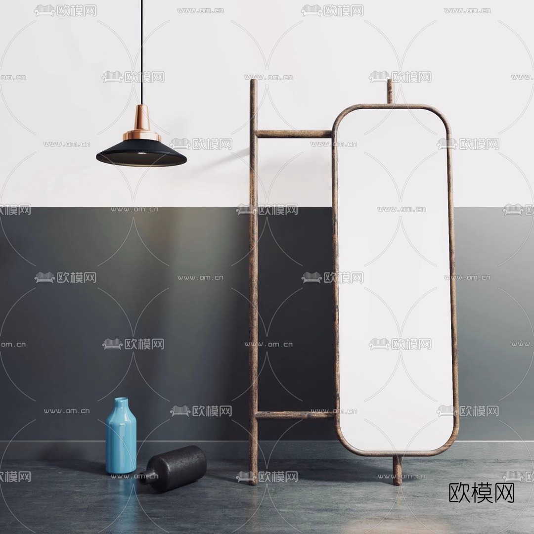 工业风试衣镜全身镜3d模型下载