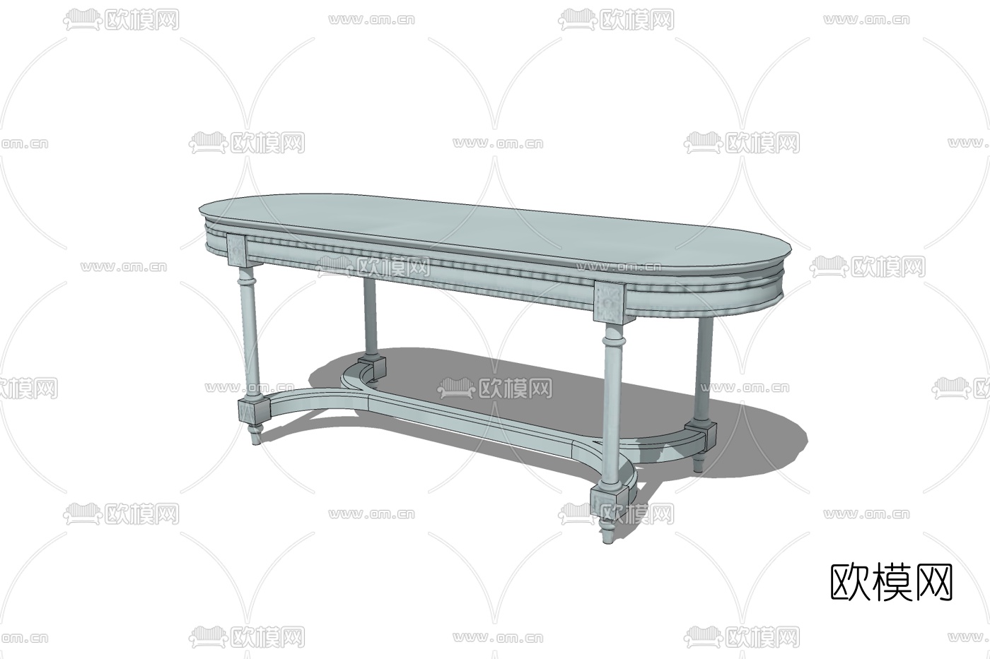 简欧端景柜免费su模型下载