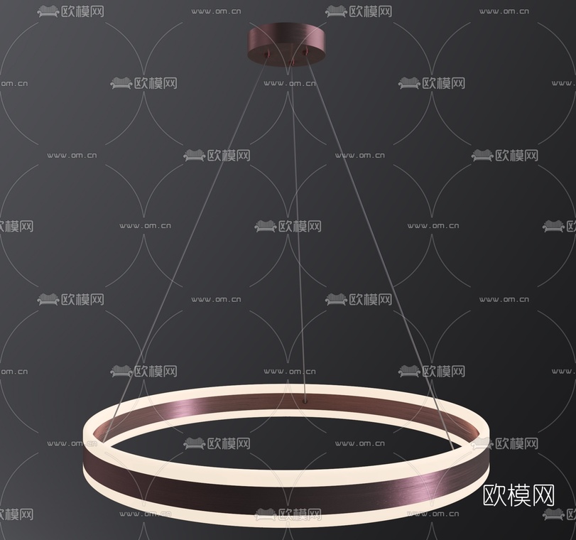现代金属圆环吊灯3d模型-免费3dmax模型库-欧模网