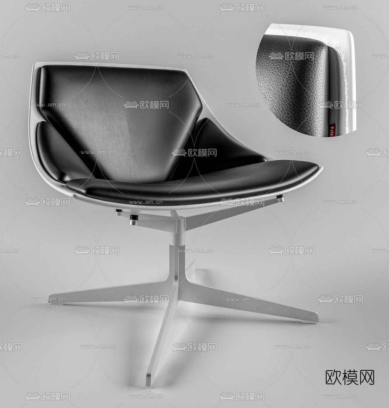 现代皮革休闲椅3d模型