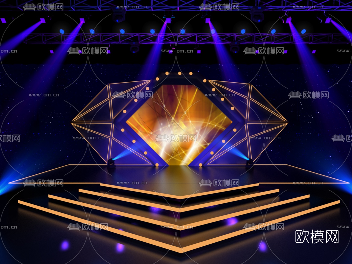 现代舞台免费3d模型