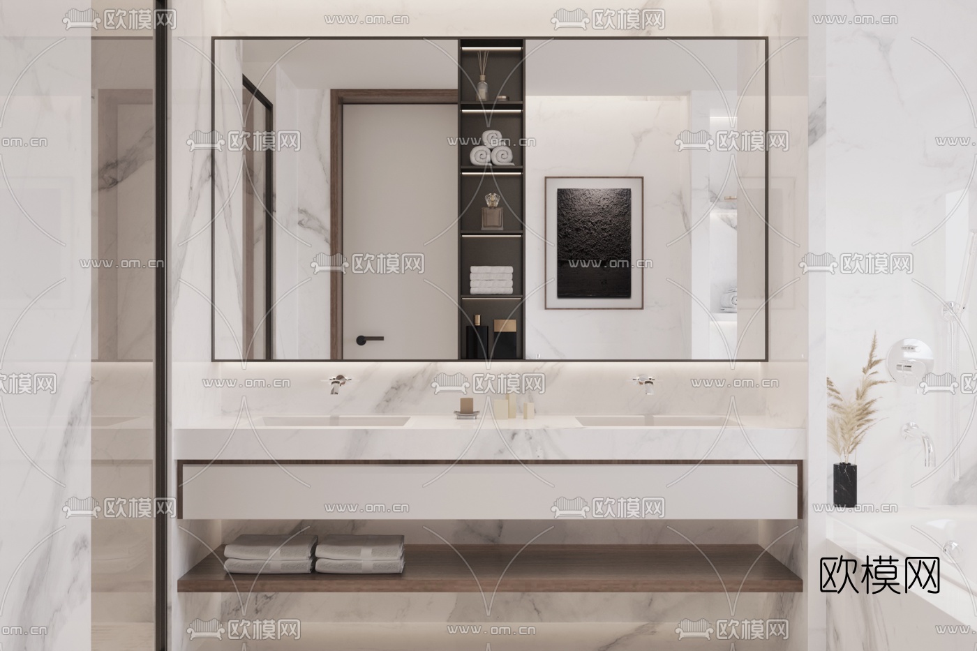 现代卫生间洗手台3d模型下载