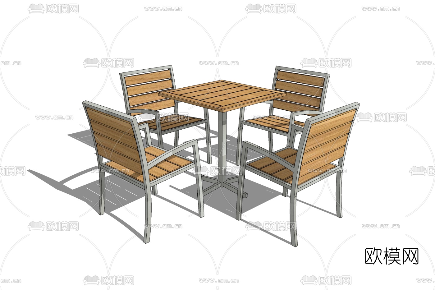 现代户外休闲桌椅免费su模型下载