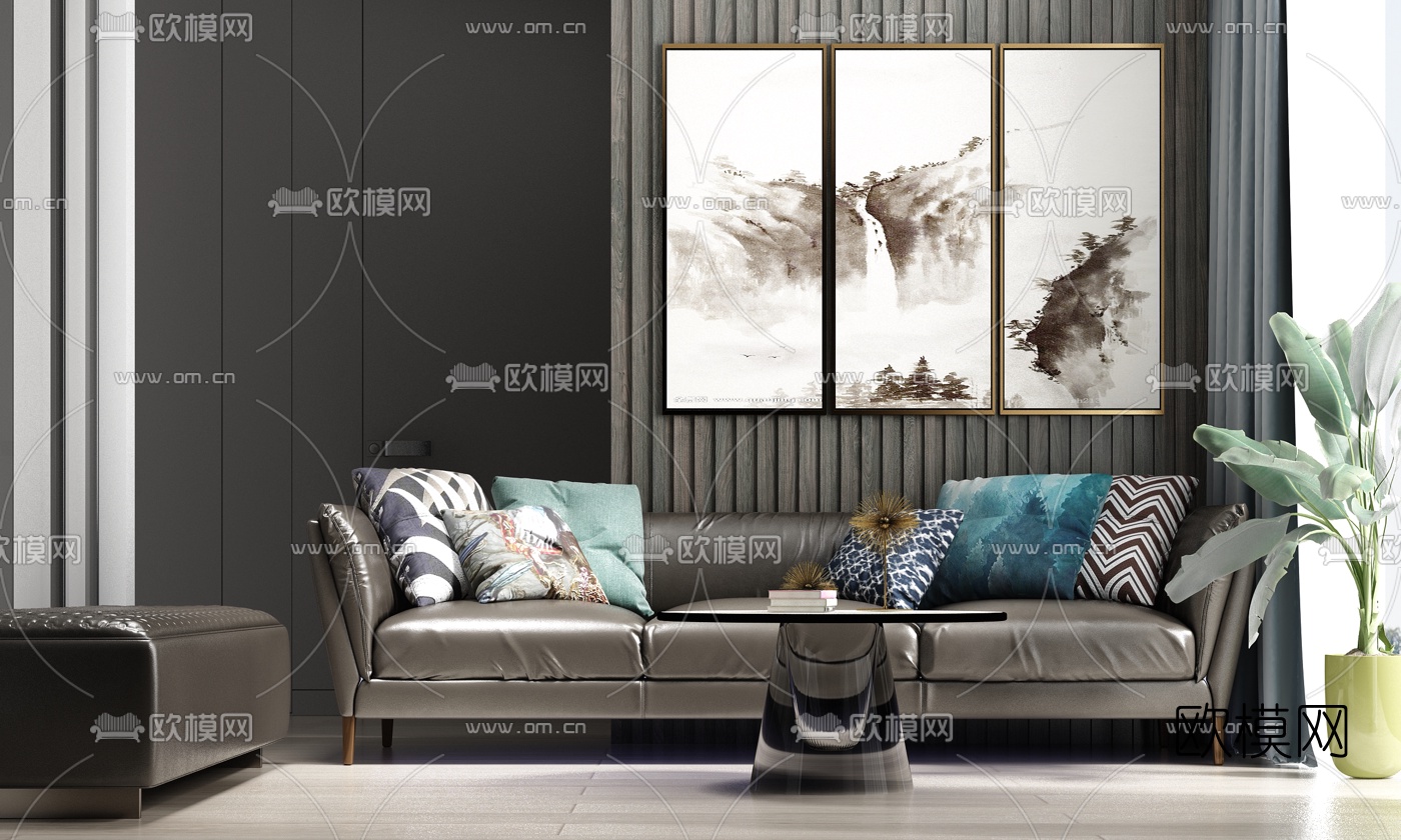 现代组合沙发3d模型