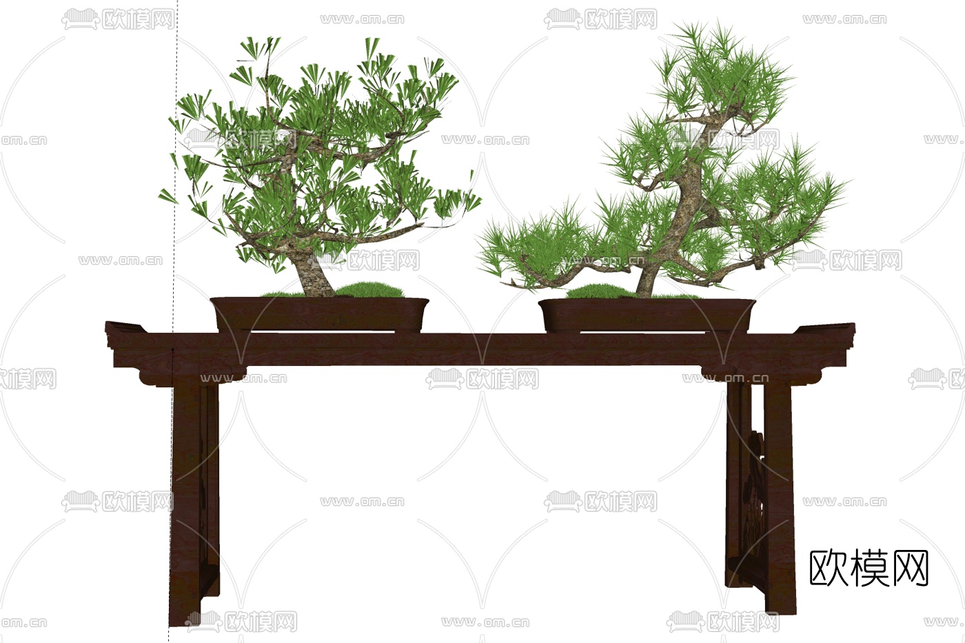 新中式绿植盆栽免费su模型下载