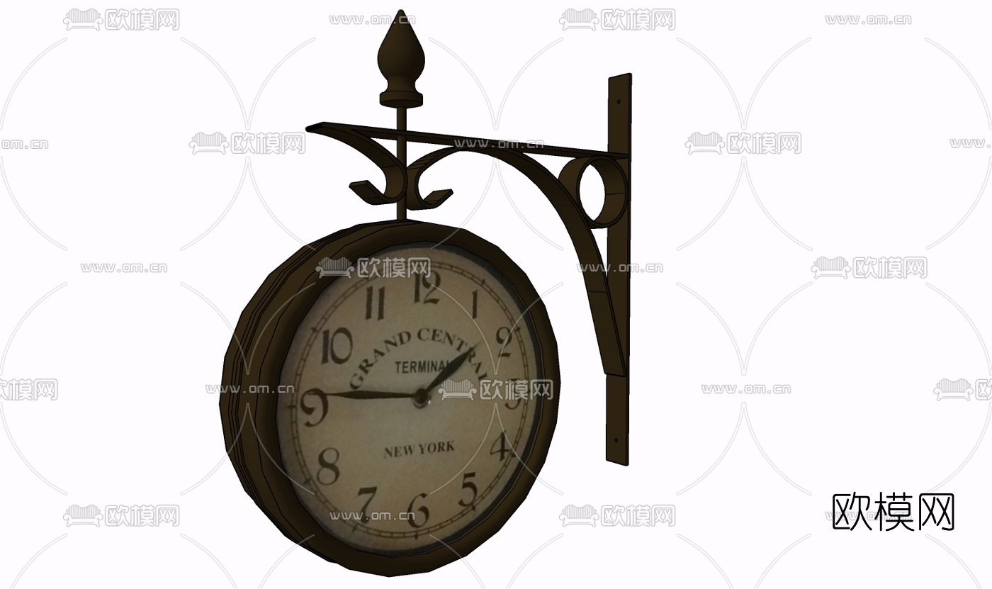 工业风金属挂钟免费su模型下载