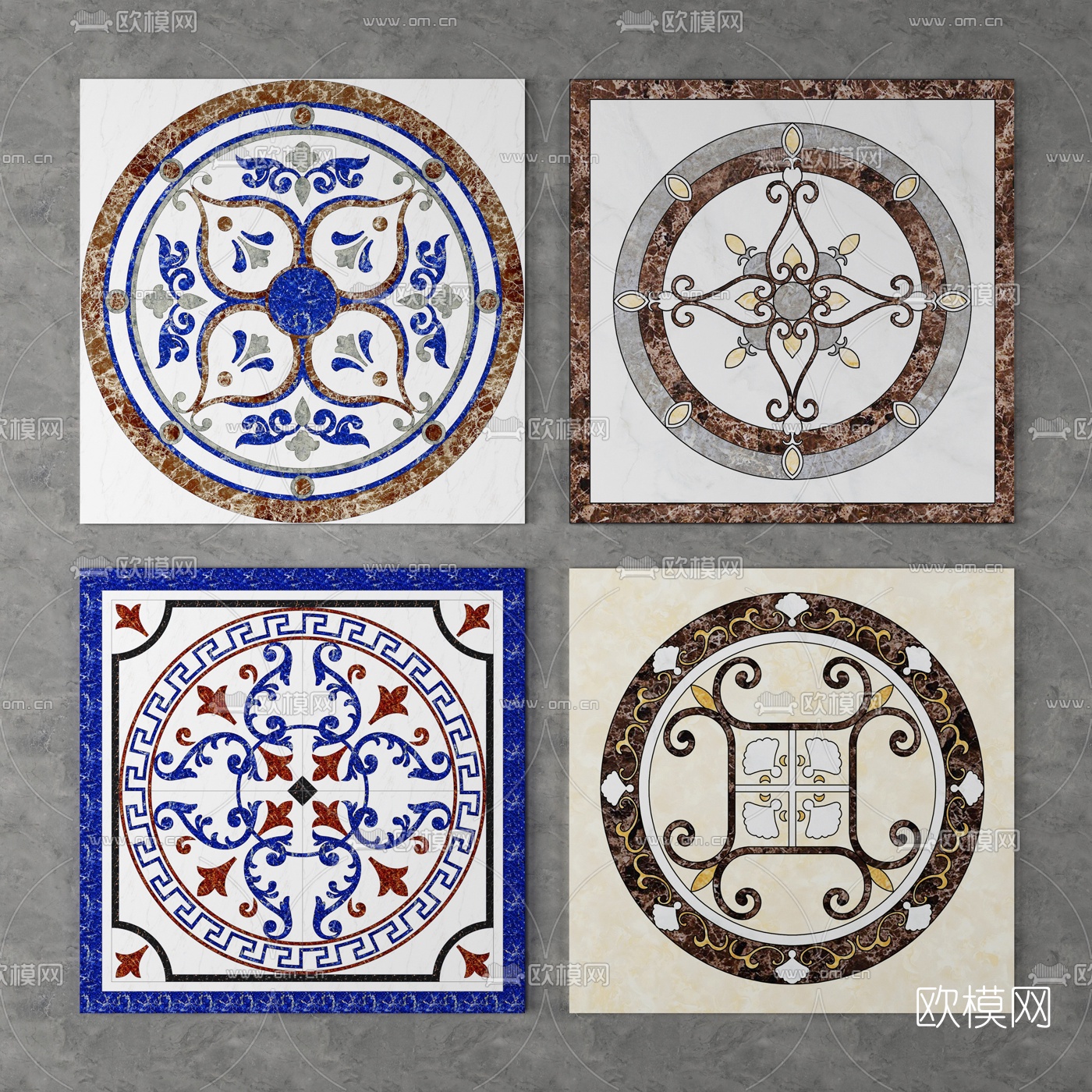 欧式拼花瓷砖3d模型下载