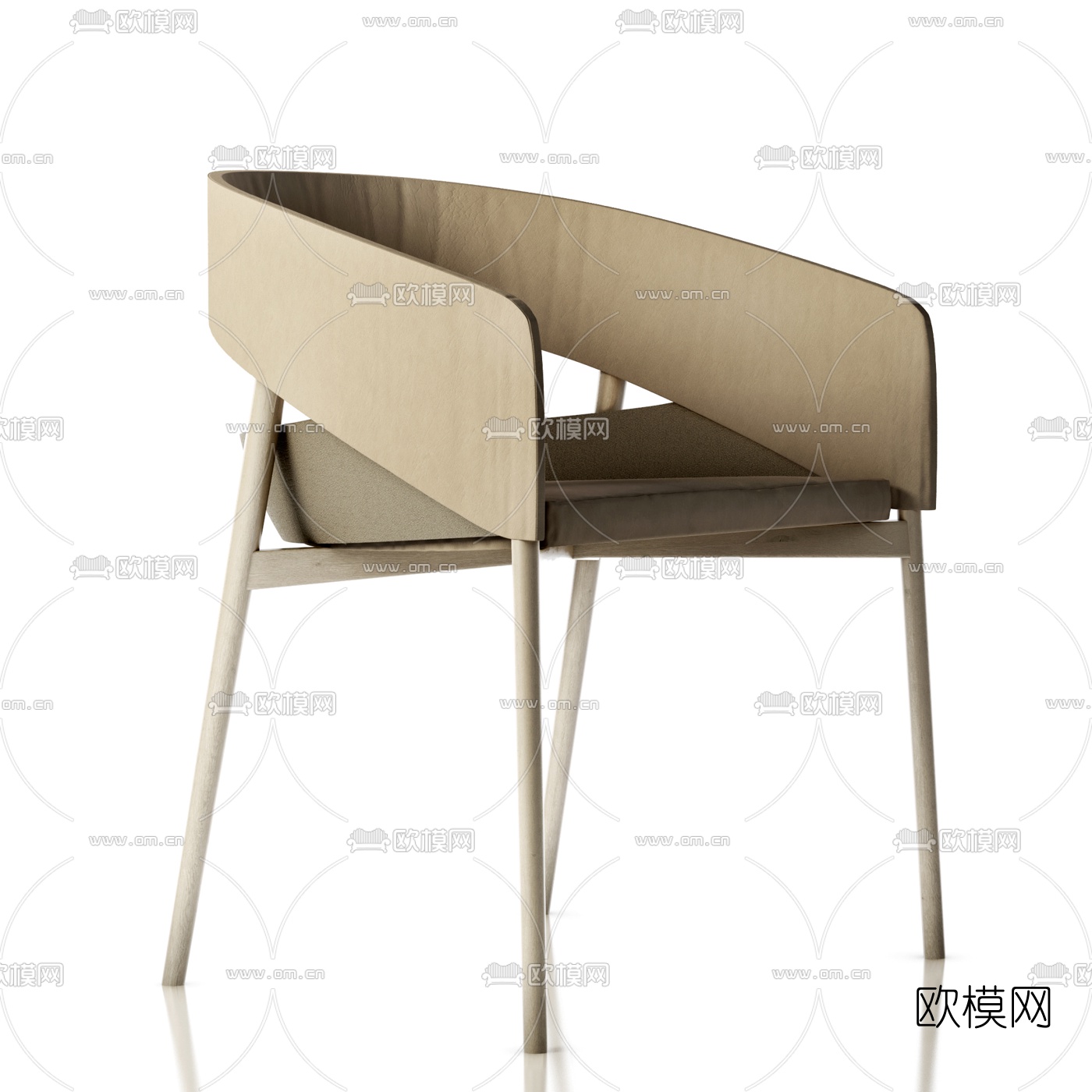 现代皮革单椅3d模型下载