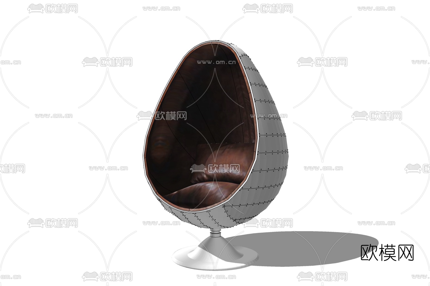 现代皮革休闲椅免费su模型