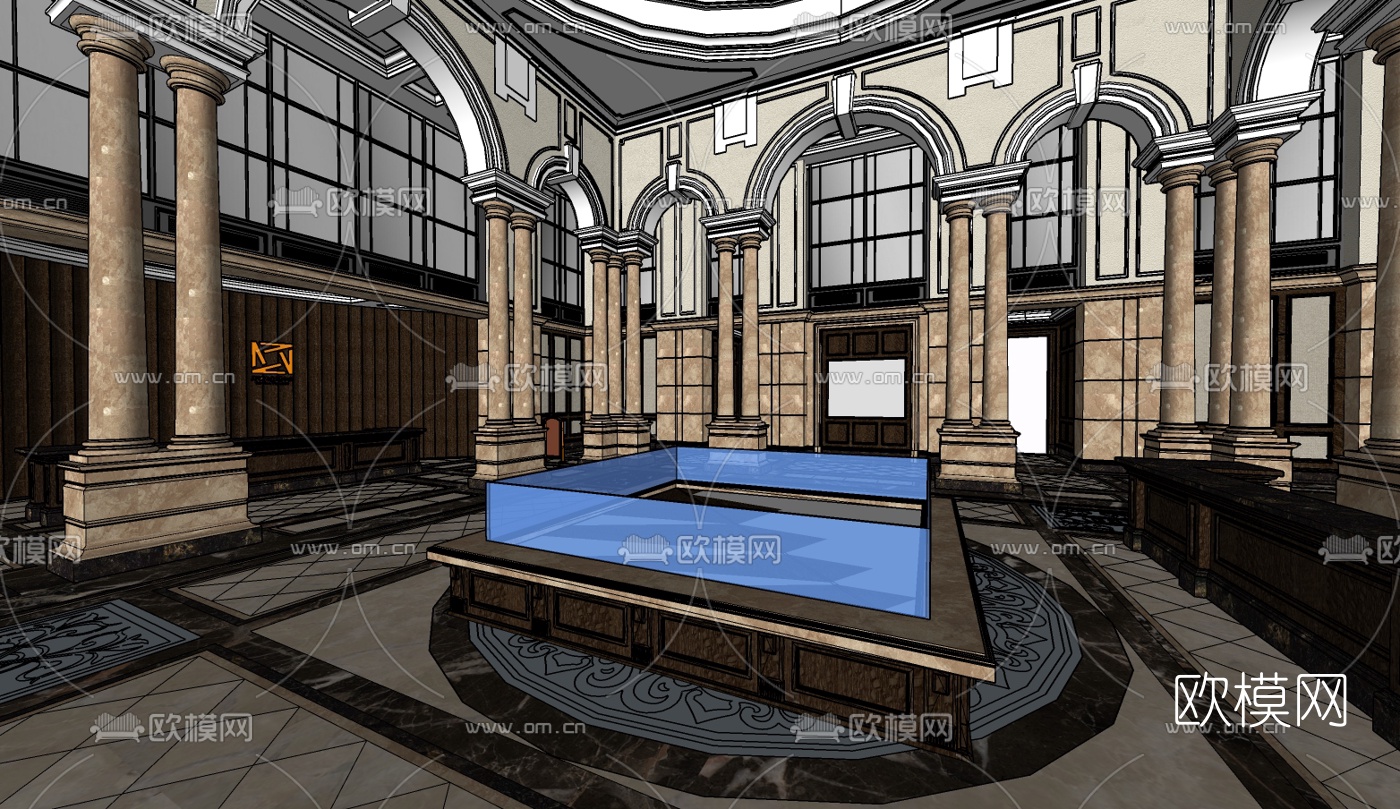 欧式售楼处免费su模型下载