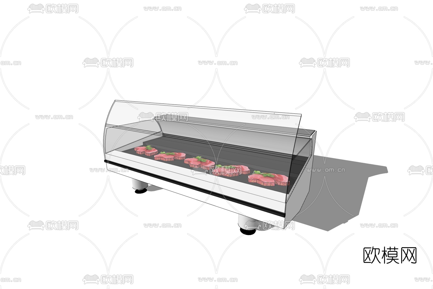 现代超市保鲜柜免费su模型下载