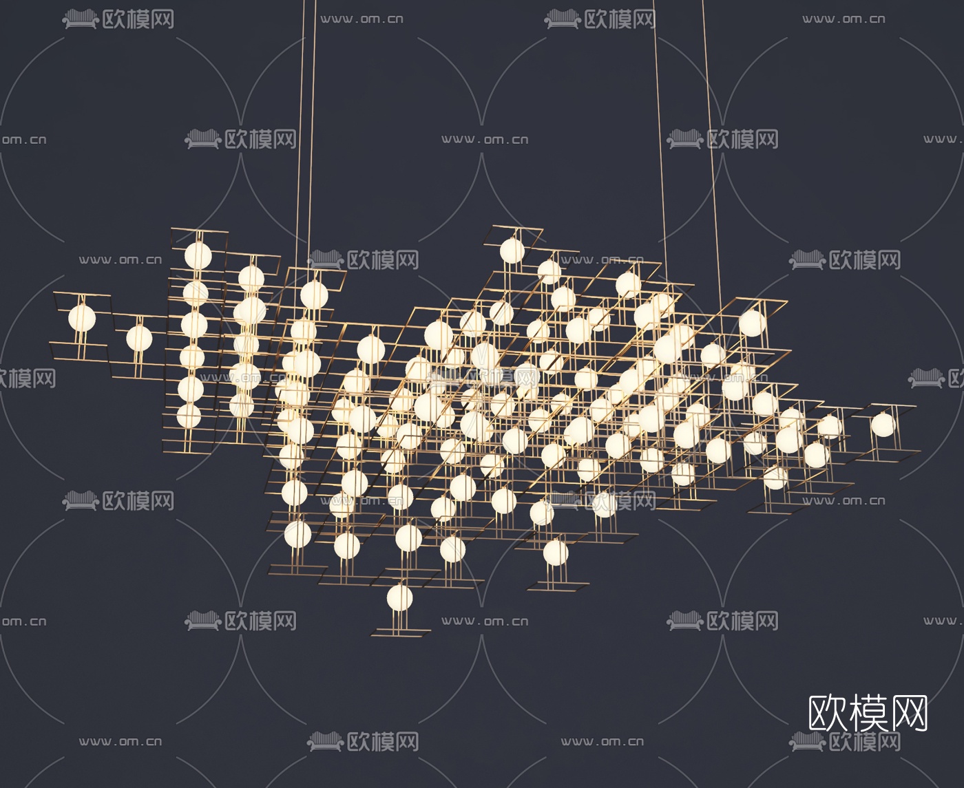 现代轻奢金属装饰灯3d模型下载