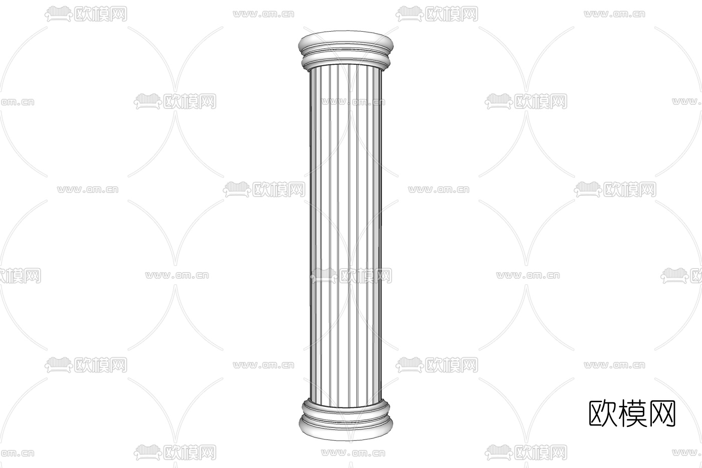欧式石膏罗马柱免费su模型下载