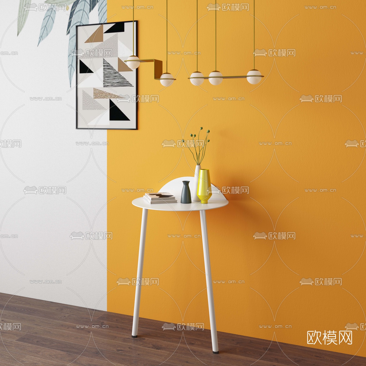 北欧花架花瓶3d模型下载