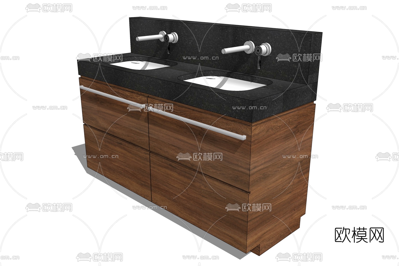 新中式洗手盆免费su模型下载