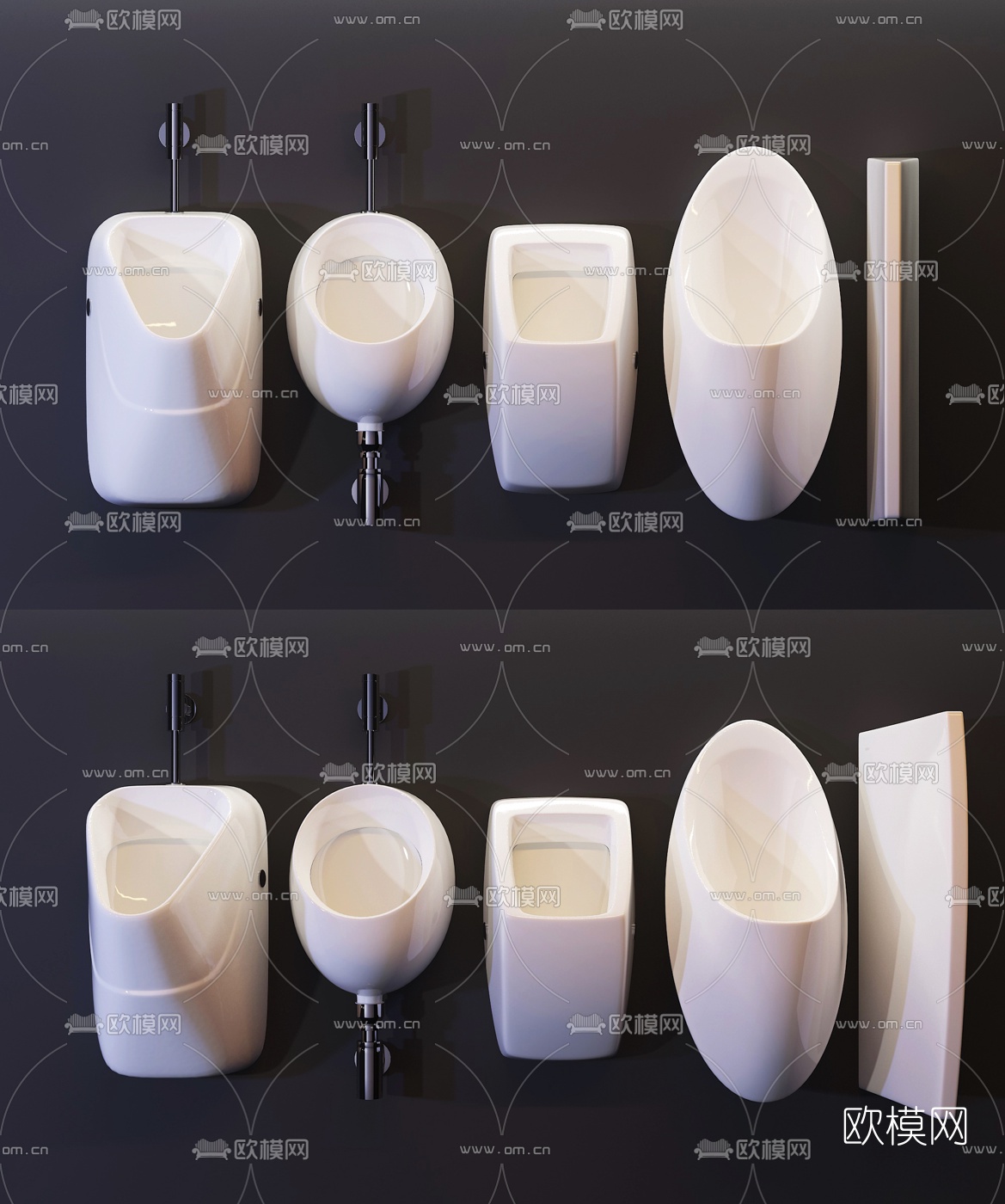 现代搪瓷小便池3d模型