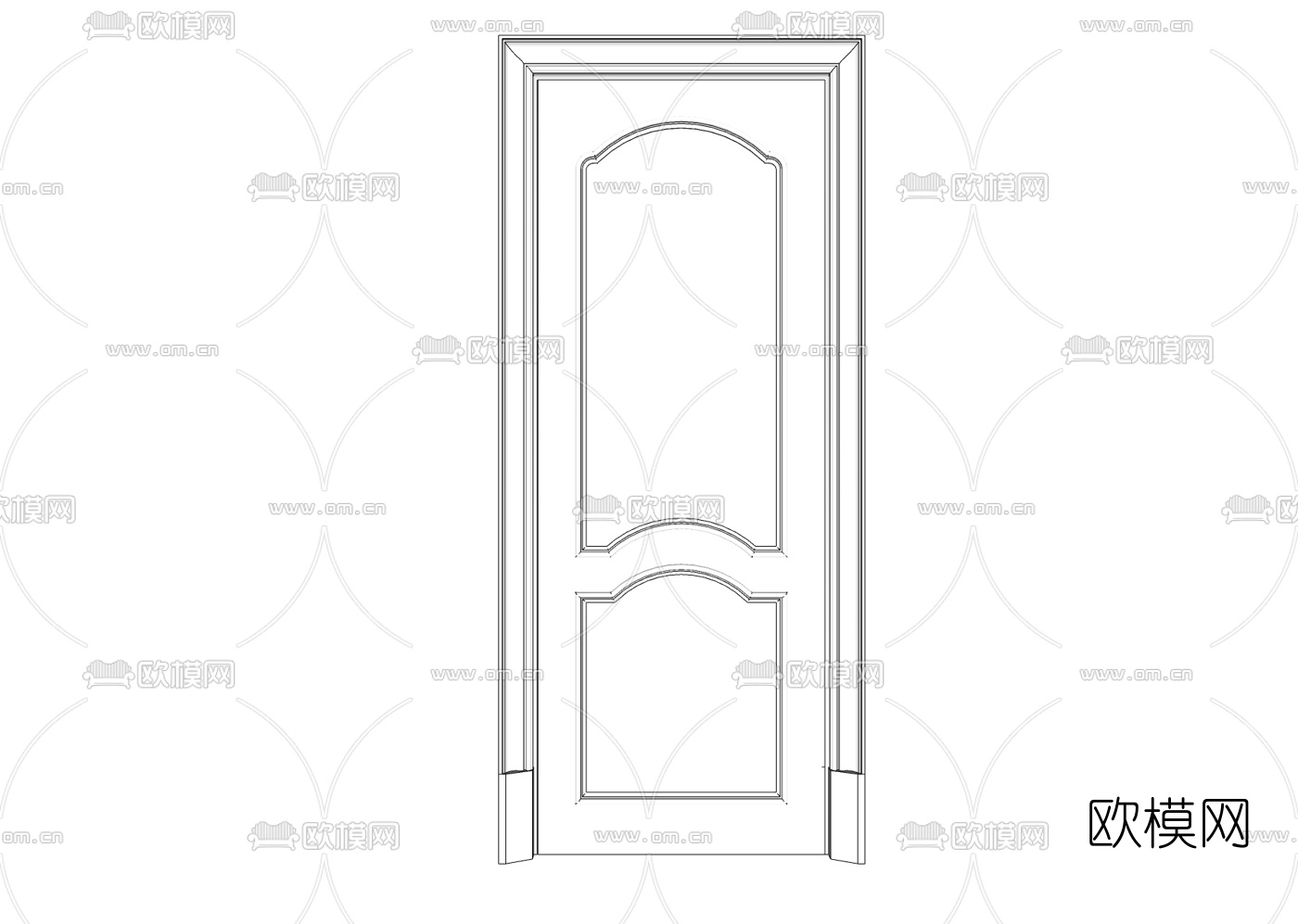 简欧单门免费su模型