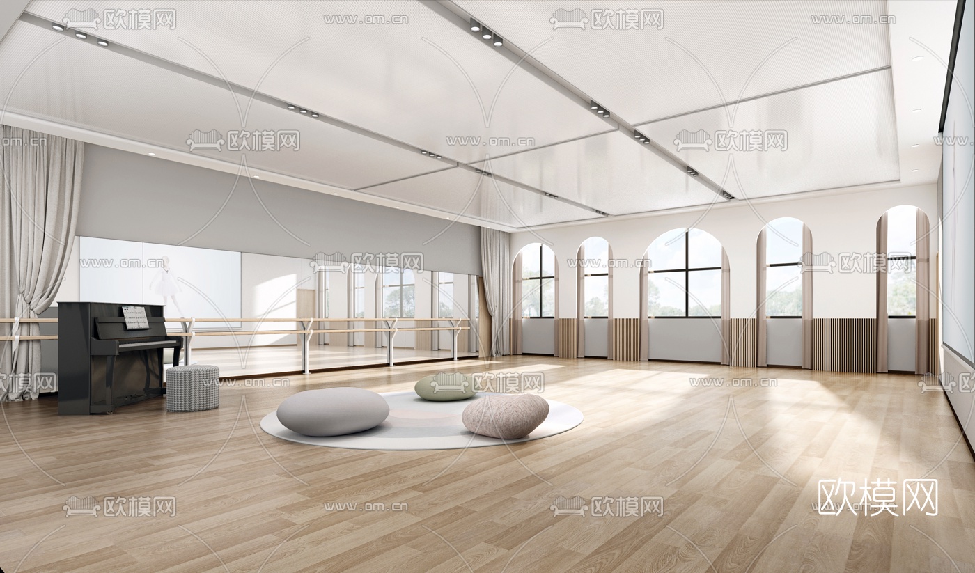现代舞蹈室音体室3d模型